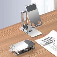 Support de téléphone et tablette rotatif à 360 degrés en alliage d'aluminium, support de bureau pliable, support mobile universel réglable pour bureau