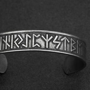 Pulsera de acero inoxidable para hombre de estilo retro nórdico, brazaletes de moda con texto <span class=keywords><strong>Runa</strong></span> vikingo antiguo - Product Image 4