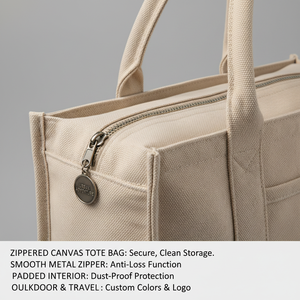 Borsa tote in tela sicura con cerniera per protezione antifurto e conservazione sicura - Product Image 1