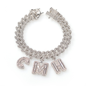 Rhinestone Foot Jewelry Wholesale DIY Initial Cuban Link Chain <strong>Anklet</strong> Iced Out Letter <strong>Anklet</strong> <strong>for</strong> <strong>Women</strong> Hip Hop Cuban <strong>Anklet</strong> - Product Image 3