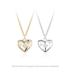 Collar de Plata de Ley 925 con Colgante de Corazón con Circonita, Joyería Fina, Regalo para Mujer - Product Image 2