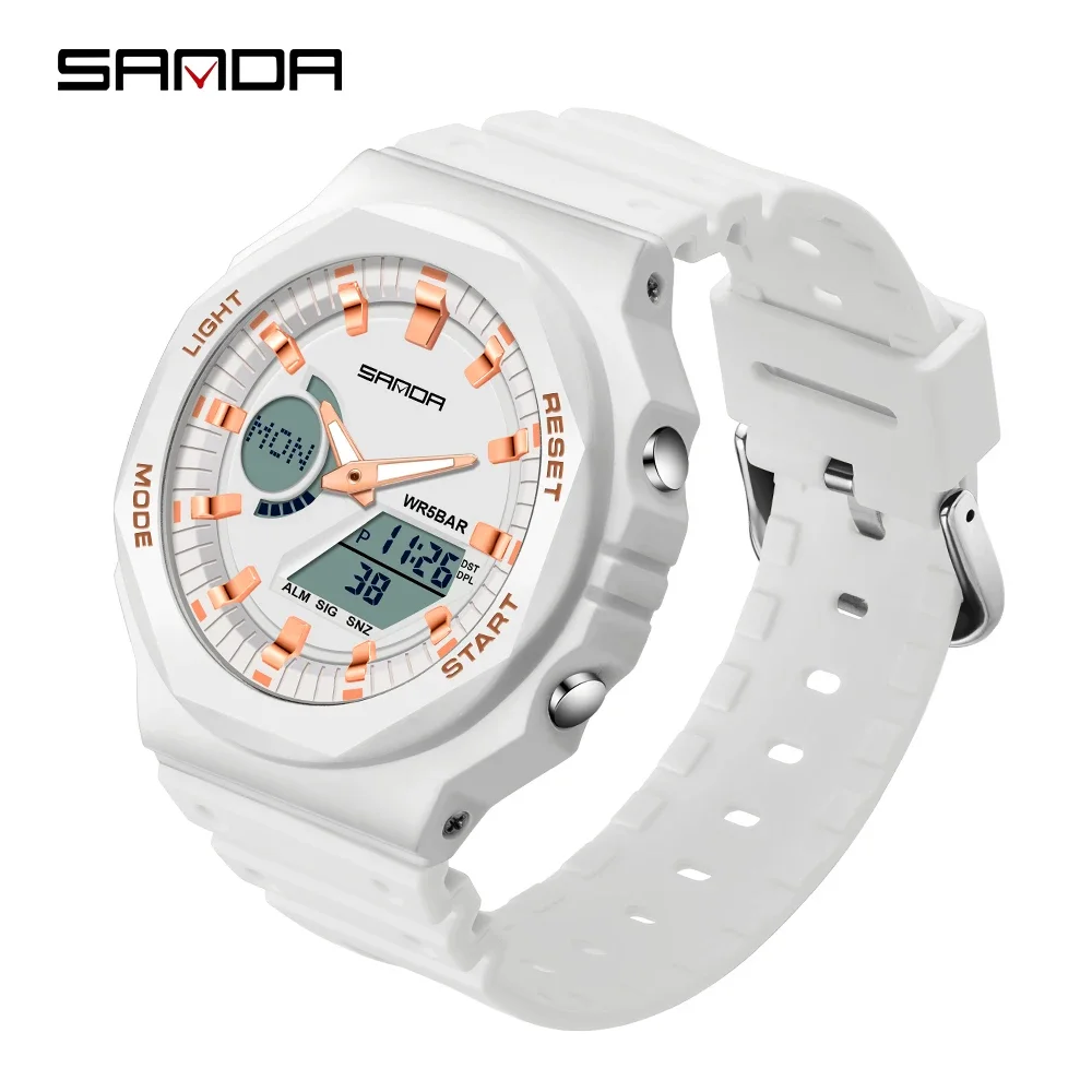 Sanda 6016 Waterproof Digital Chronograph Watch, Unisex  display picture 1