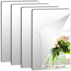 Specchio da Trucco Rettangolare in Acrilico Moderno a 4 Pezzi, Adesivi Murali Senza Cornice per <span class=keywords><strong>Cucina</strong></span>, <span class=keywords><strong>Soggiorno</strong></span>, Bagno, Decorazione Casa - Product Image 6