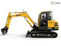 Mini-excavatrice sur chenilles SDLG E660F/E660FL d'occasion de 6 tonnes |   CE |   EPA |   Pompe de boîte de vitesses pour moteur EURO 5 avec godet de 0,25 m³