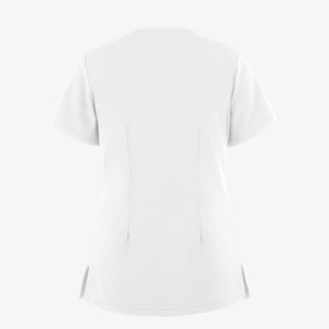 Ensembles d'uniformes médicaux blancs à col en V pour infirmières, en Spandex unisexe, imperméables, en coton extensible, pour le personnel médical - Product Image 3