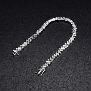 Women's Sterling Silver Single Row Full Diamond Tennis Chain Elegant Ins Niche Design <b>Inspired</b> Moissanite <b>Bracelet</b> - Product Image 4