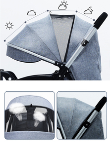 Xe đẩy em bé nhẹ đa chức năng hai chiều có thể gập lại thiết kế cảnh quan cao để ngồi và nằm mô hình mới cho trẻ em - Product Image 2