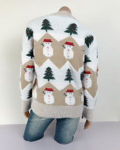 Wholesale Custom Clothing Women's <strong>Christmas</strong> Knit Tree Snowman Pullover <strong>Sweatshirt</strong> <strong>Ladies</strong> Funny Ugly Xmas Pullover Sweater - Product Image 6