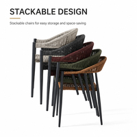 Silla de Comedor Comercial de Aluminio y Teslin con Cuerda para Exteriores FLD1204 para Proyectos de Hoteles, Resorts, Restaurantes y Patios