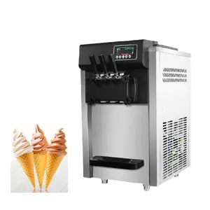 Büyük kapasiteli dondurma makinesi satılık 3 tatlar taze ön soğutma dondurma makineleri yumuşak dondurma makinesi