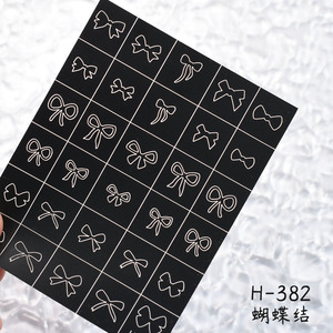 378 nueva llegada 3D autoadhesivo mariposa calcomanías para uñas plantilla de diseño de lazo <span class=keywords><strong>plantillas</strong></span> para aerógrafo de uñas pegatinas para decoración de uñas - Product Image 3