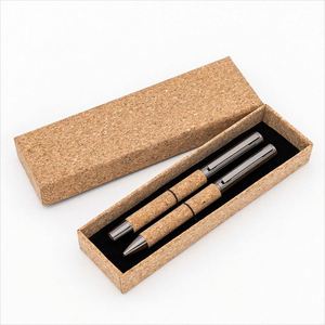Wholesale Eco-friendly High Quality Twist Pen Soft Cork Wooden Roller with Metal Ballpoint Custom Logo Box for Business <b>Gift</b> - Product Image 3