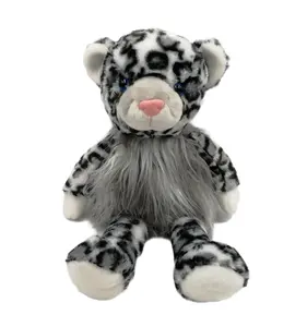 Wholesale Custom New Materials Fashion High Quality Plush Toys 16 Inch Sitting Feather Snow Leopard