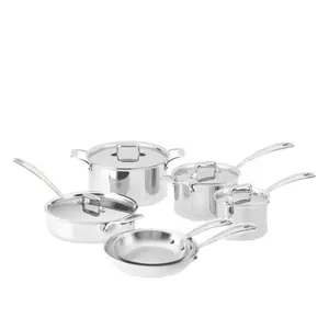 10 Pcs stainless steels 304 cookware 3ply pots and pans induction pan for Kitchen Cooking Safety Microwave Dishwasher