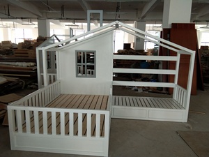 Đồ Nội Thất Phòng Ngủ Trẻ Em Bằng Gỗ Nguyên Miếng Giường Trẻ Em Nhà Khung Giường Trẻ Mới Biết Đi Giường Đôi Đọc Sách Nook Giường - Product Image 2