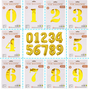 32 "moyen numérique <span class=keywords><strong>Film</strong></span> aluminium ballon papier carte emballé individuellement couverture rigide numéro fête d'anniversaire décoration flotteur air - Product Image 2