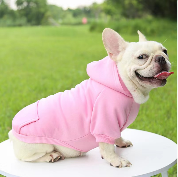 Casual Sporty Style Warm Puppy Dog Cloth Thickened Soft Solid Color Pet Hoodies