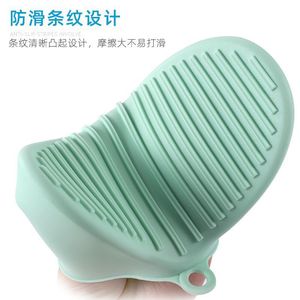 Guantes de silicona con aislamiento térmico, resistentes a altas temperaturas, para horno, microondas, pinzas para platos anti-quemaduras, color sólido - Product Image 5