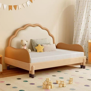 Letto per Bambini Moderno Estraibile con Disegni Cartoon, in Legno con Sponde di Sicurezza, Resistente ed Estensibile, Set Letto per Bambini in Pelle Morbida - Product Image 2
