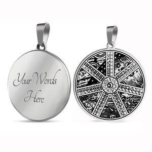Collier pendentif en acier inoxydable, oracule <span class=keywords><strong>des</strong></span> dominos, pratique de la divination, talisman de prédiction du futur - Product Image 5