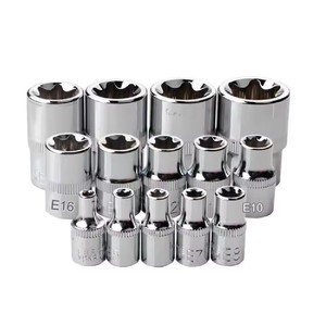 Jeu de douilles Torx femelles en acier au chrome-vanadium, 14 pièces, E4-E24, avec étui rigide OEM, ensemble d'outils à main - Product Image 2