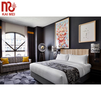 Ensemble de lit pour chambre d'hôtel 5 étoiles, lit en panneaux de bois moderne personnalisé, résistant à l'eau, durable pour appartement, villa, école