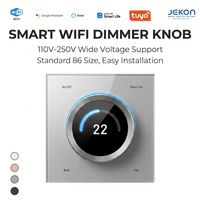 Variateur mural Wi-Fi à bouton rotatif en verre mat quatre couleurs, large plage de tension 110V-250V, installation facile, compatible avec boîtier de jonction standard 86