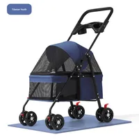 Poussette multifonctionnelle pliable pour animaux de compagnie avec roues 360°, chariot de transport pour chiens et chats, pare-soleil, pour promenades en extérieur, fournitures pour animaux de compagnie, vente en gros