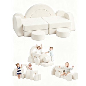 Factory Custom 12 Pieces Comfortable Modular Kids <b>Sofa</b> Set Foam <b>Play</b> Couch for Toddler <b>Play</b> for Living Room Children Furniture - Product Image 1