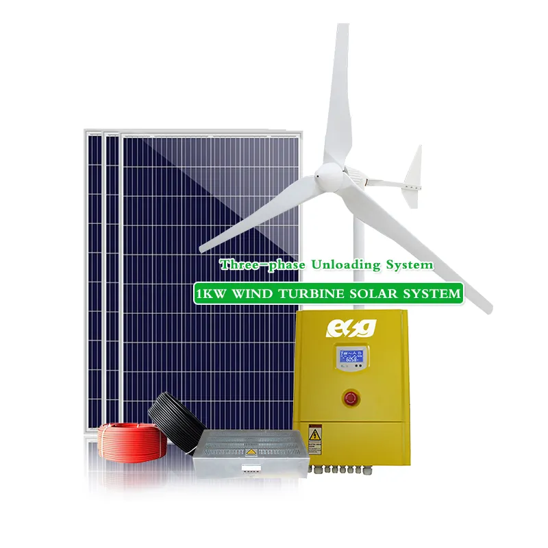 Turbina aerogeneradora de energía solar para el hogar, sistema de energía solar fotovoltaica, panel solar doméstico de 2kw, 3000w y 5000w