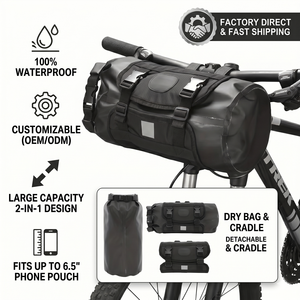 Bolsa Impermeable Grande para Manillar de Bicicleta, Personalizada OEM, con Compartimento para Teléfono de 6.5 Pulgadas, Solución de Almacenamiento para Bicicleta, Precio de Fábrica - Product Image 2