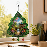 Carillon éolien en fer forgé personnalisé avec projection, cadeau d'entreprise sur mesure pour café, hôtel, terrasse - Édition Ramadan