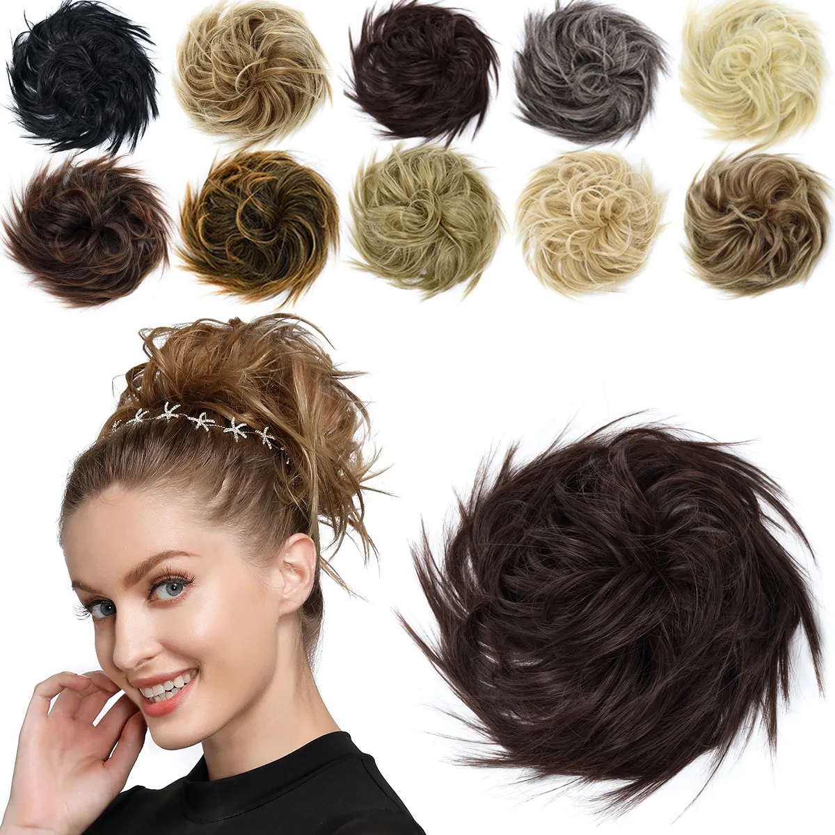 Xinran — accessoires de cheveux synthétiques, postiche à Chignon décoiffé, accessoires capillaires