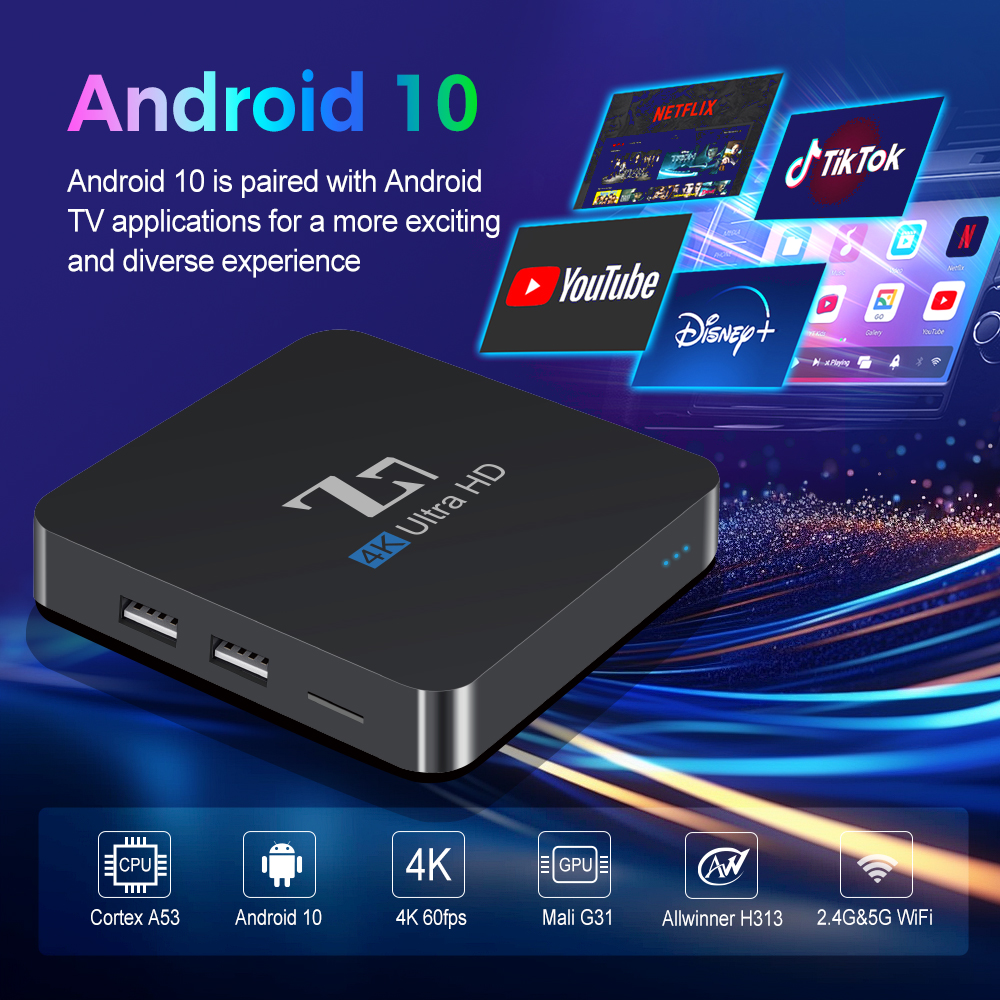 Z7 Android 10.0 4k Smart Tv Box With Voice Remote