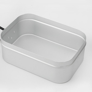 Lonchera Rectangular de Aluminio con 1 Compartimento Anodizado y Tapa de Acero Inoxidable para Comidas al Aire Libre, Campamentos y Picnics - Product Image 2