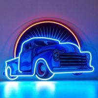 Gratis desain kustom Led lampu Neon mobil Logo tanda akrilik tanda bisnis 3D Uv dicetak lampu Neon karya seni Interior untuk dekorasi Permainan