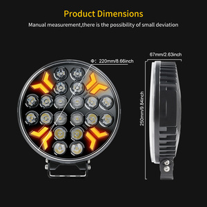 Phare de travail LED 9 pouces avec lentille réflectrice TIR, design sans bordure, avec mode clignotant DRL ambre/blanc pour SUV tout-terrain - Product Image 6