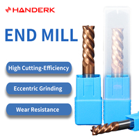 HANDERK High Feed 45/55/65/75Hrc Fresas de carburo de tungsteno en forma de U Juego de fresas de 4 flautas para máquina herramienta CNC