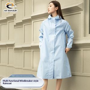 Impermeable de Fibra de Poliéster Resistente a la Lluvia para Mujer, Largo, Completo, Moderno, para Senderismo, Viajes, Adultos, Ligero - Product Image 1