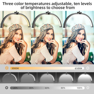 Anneau lumineux LED demi-lune réglable avec flexible, lampe demi-lune 360 °   Lumière de beauté rotative pour salon de beauté, <span class=keywords><strong>spa</strong></span>, extension de cils - Product Image 5