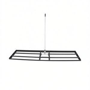 Râteau de nivellement de pelouse, dents en acier 10x48 pouces, manche réglable de 83,9 pouces, pour jardin, construction métallique - Product Image 1
