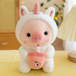 Kawaii Boba Pig animales de peluche Super suave algodón juguetes de peluche PP relleno de malla para la decoración del hogar lindo ODM PARA EL Día de San Valentín - Product Image 2