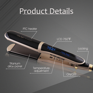 Lisseur et boucleur professionnel 2-en-1 MAC avec peigne anti-brûlure, <span class=keywords><strong>fer</strong></span> à <span class=keywords><strong>lisser</strong></span> à la kératine, double tension, chauffe rapide 750F - Product Image 6