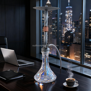 Color gris al por mayor mejor medio aluminio Hookah Shisha nuevo estilo silicona Hookah manguera accesorios para fumar - Product Image 5