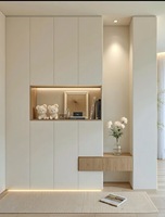 Meuble de rangement pour chaussures en placage de bois blanc, armoire d'entrée, armoire de salon, meuble de rangement pour le salon