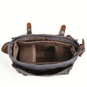 Sac à bandoulière horizontal pour homme en toile cirée et cuir pleine fleur, étanche, pour appareil photo reflex, idéal pour les loisirs et les voyages - Product Image 2