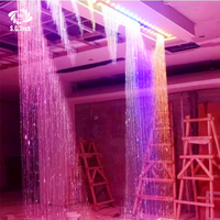 Fontaine à rideau d'eau numérique commerciale Water Crown avec LED RGB, en acier inoxydable, écologique, élément paysager moderne pour