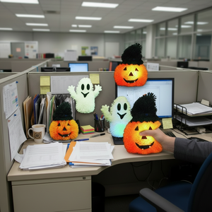 Assortiment de citrouilles et de fantômes lumineux en TPR pour fête d'Halloween, divertissement pour enfants, jouets anti-stress, cadeaux surprise - Product Image 4