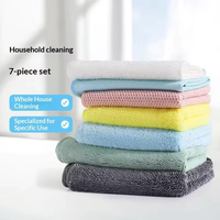 Lot de chiffons de nettoyage en microfibre épais et réutilisables, écologiques, 7 tailles différentes pour le nettoyage de toute la maison, anti-rayures