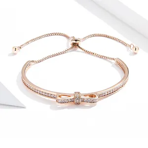 2024 Hot Sales fine silver jewelry 14k 18k rose gold plated 925 Sterling silver zircon bracelet for women